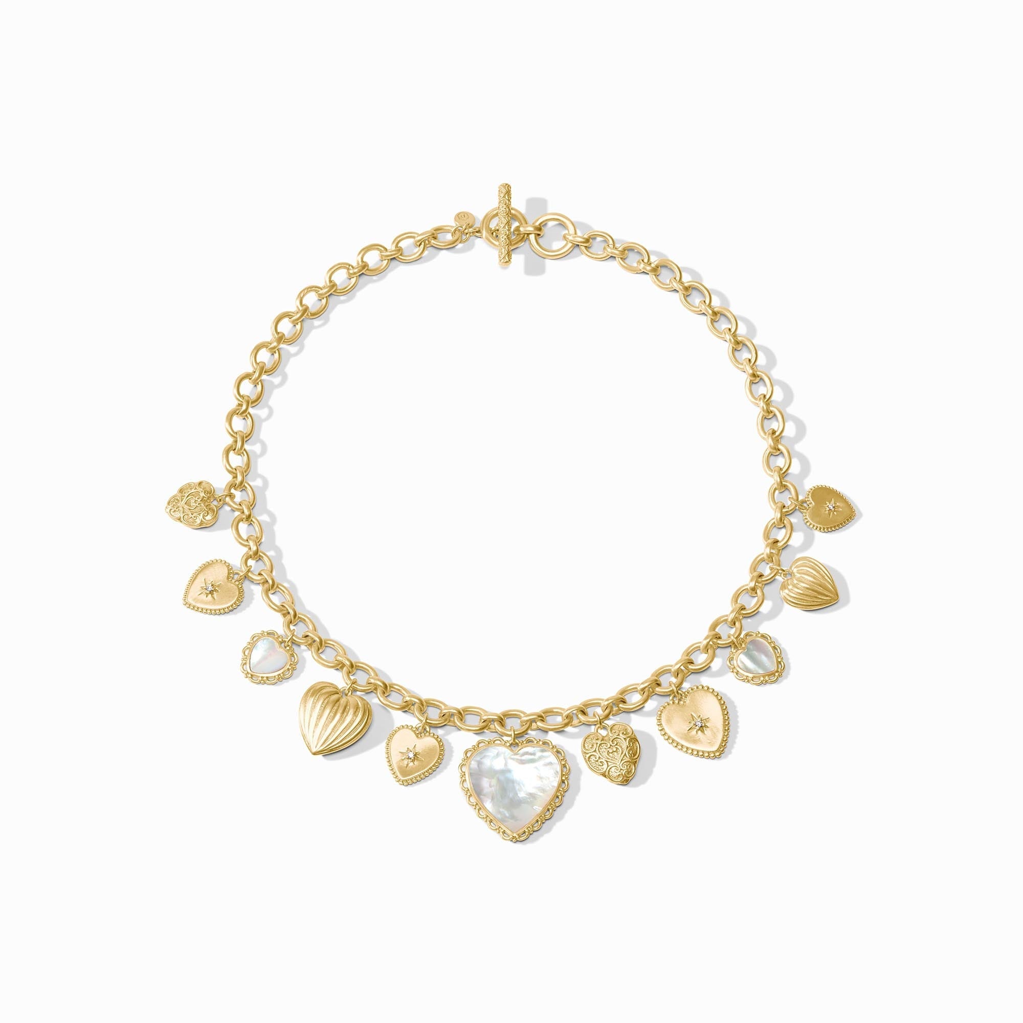 Julie Vos | Heart Charm Necklace, Mother of Pearl