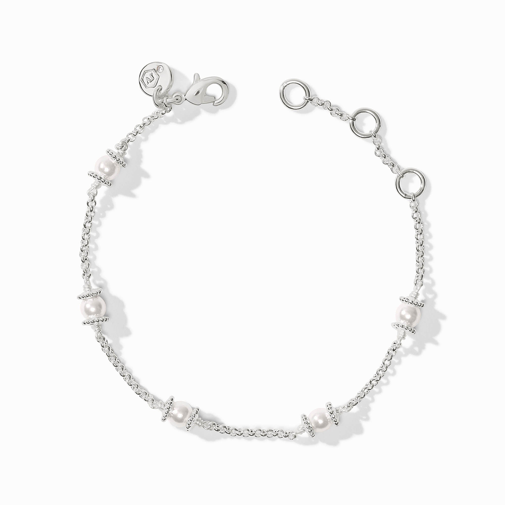 Silver Hydra Delicate Bracelet, Pearl
