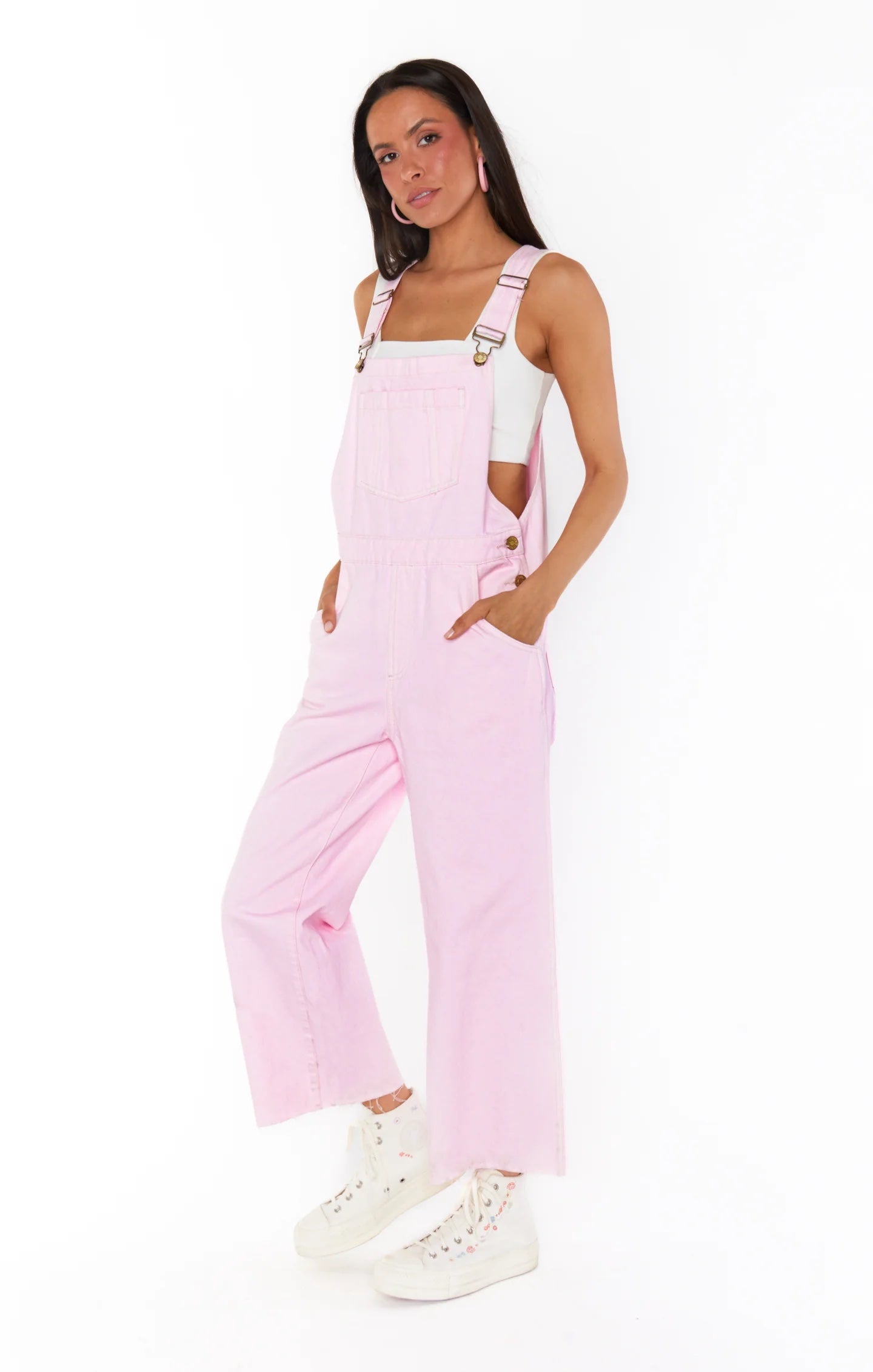 Show Me Your MUMU | Marfa Overalls, Soft Pink Denim