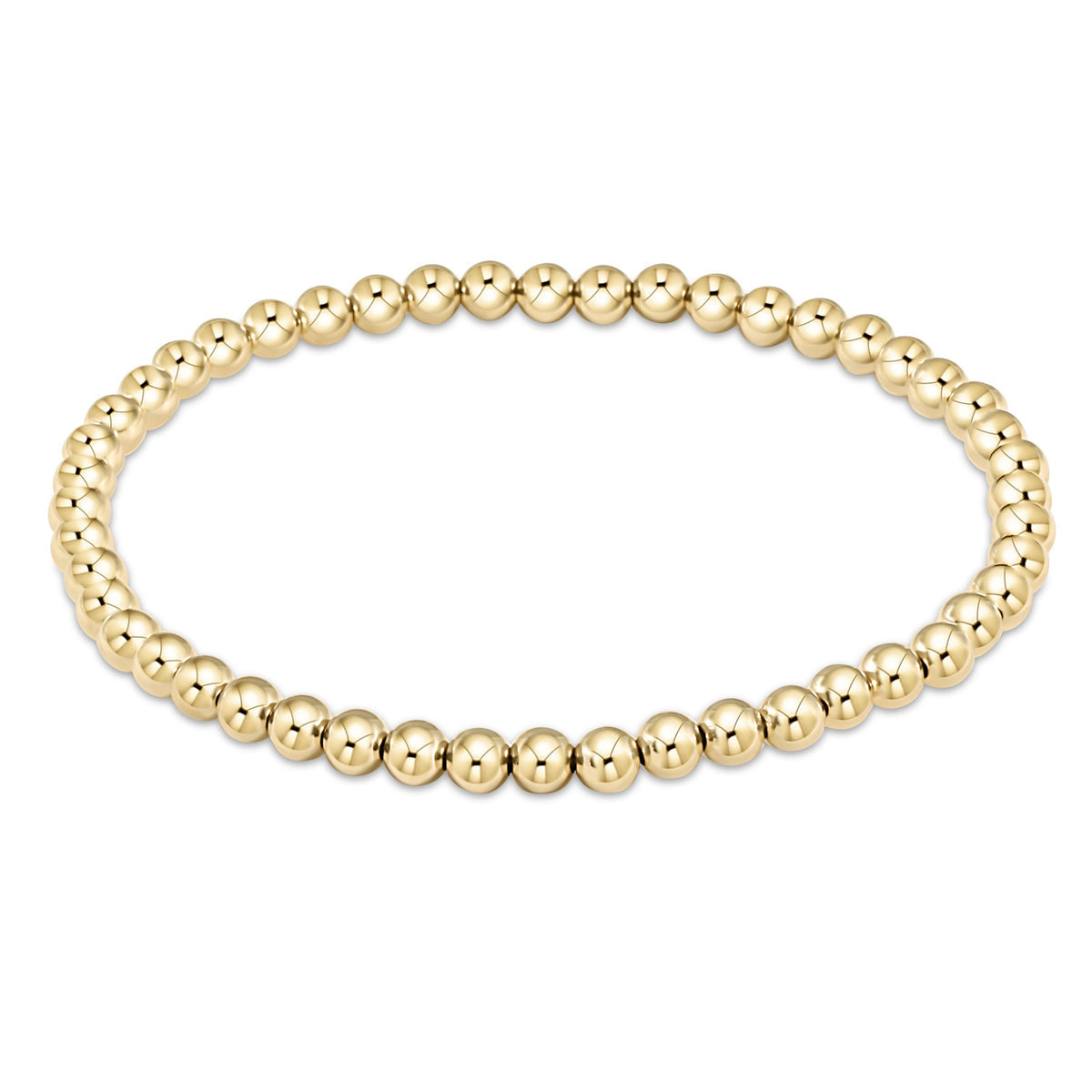 Classic Gold 4mm Bead Bracelet, Assorted Sizes