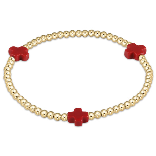enewton | Signature Cross Gold Pattern Red, Assorted Sizes