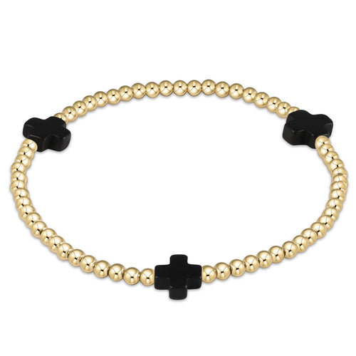 enewton | Signature Cross Gold Pattern Onyx, Assorted Sizes