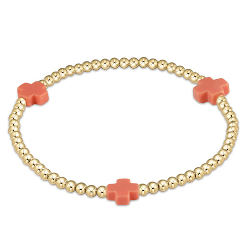 -Signature Cross Gold Pattern Coral, Assorted Sizes
