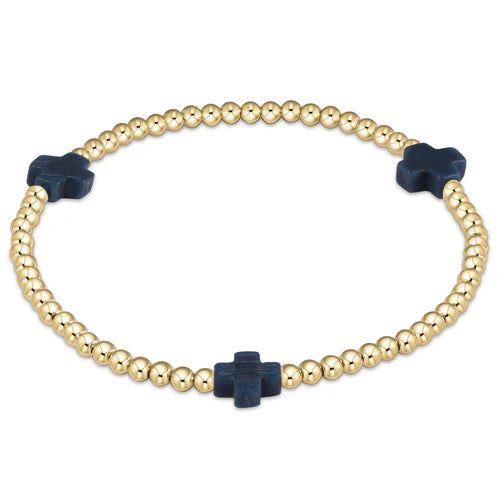 enewton | Signature Cross Gold Pattern Navy, Assorted Sizes