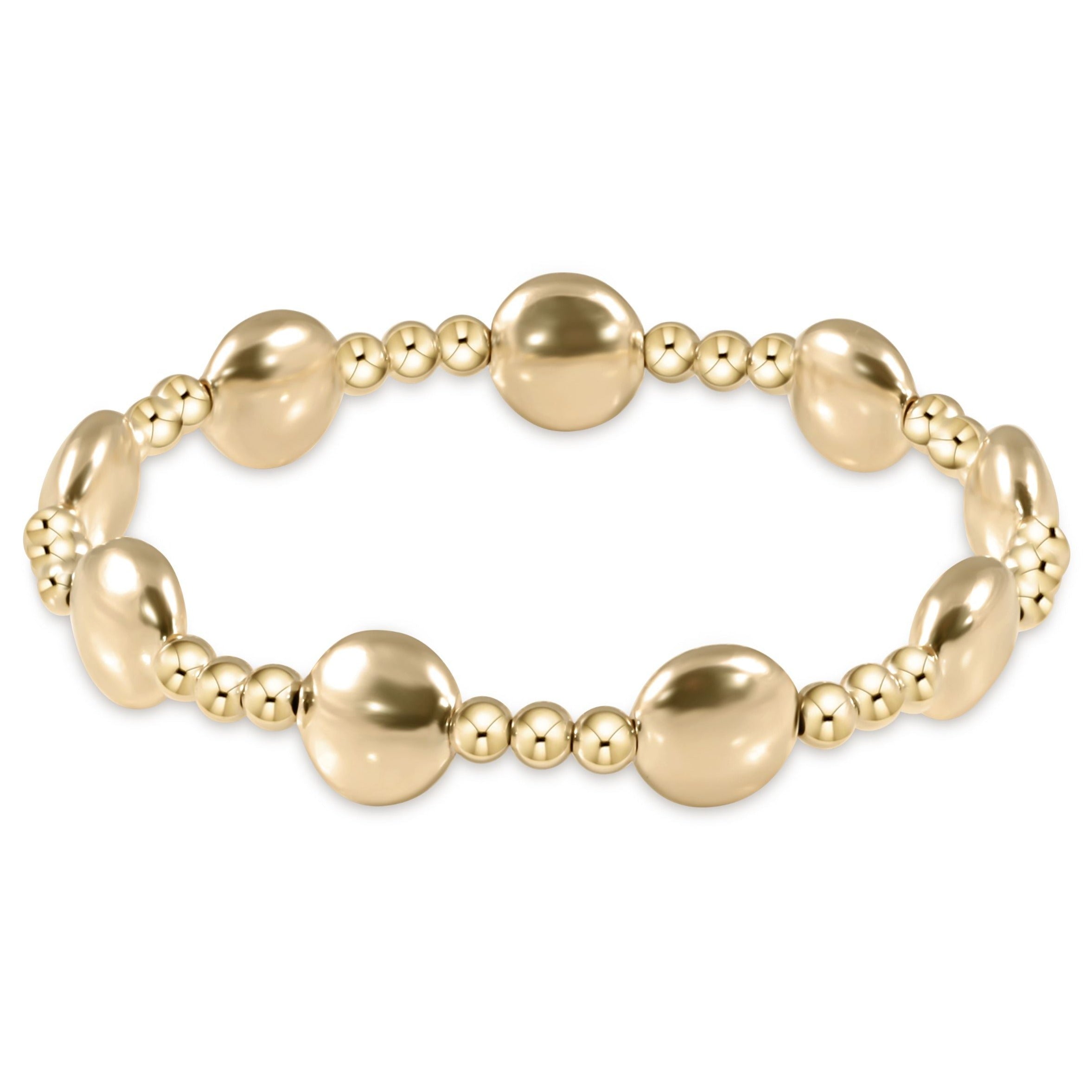 Gold Honesty Sincerity Pattern 10mm Bead Bracelet
