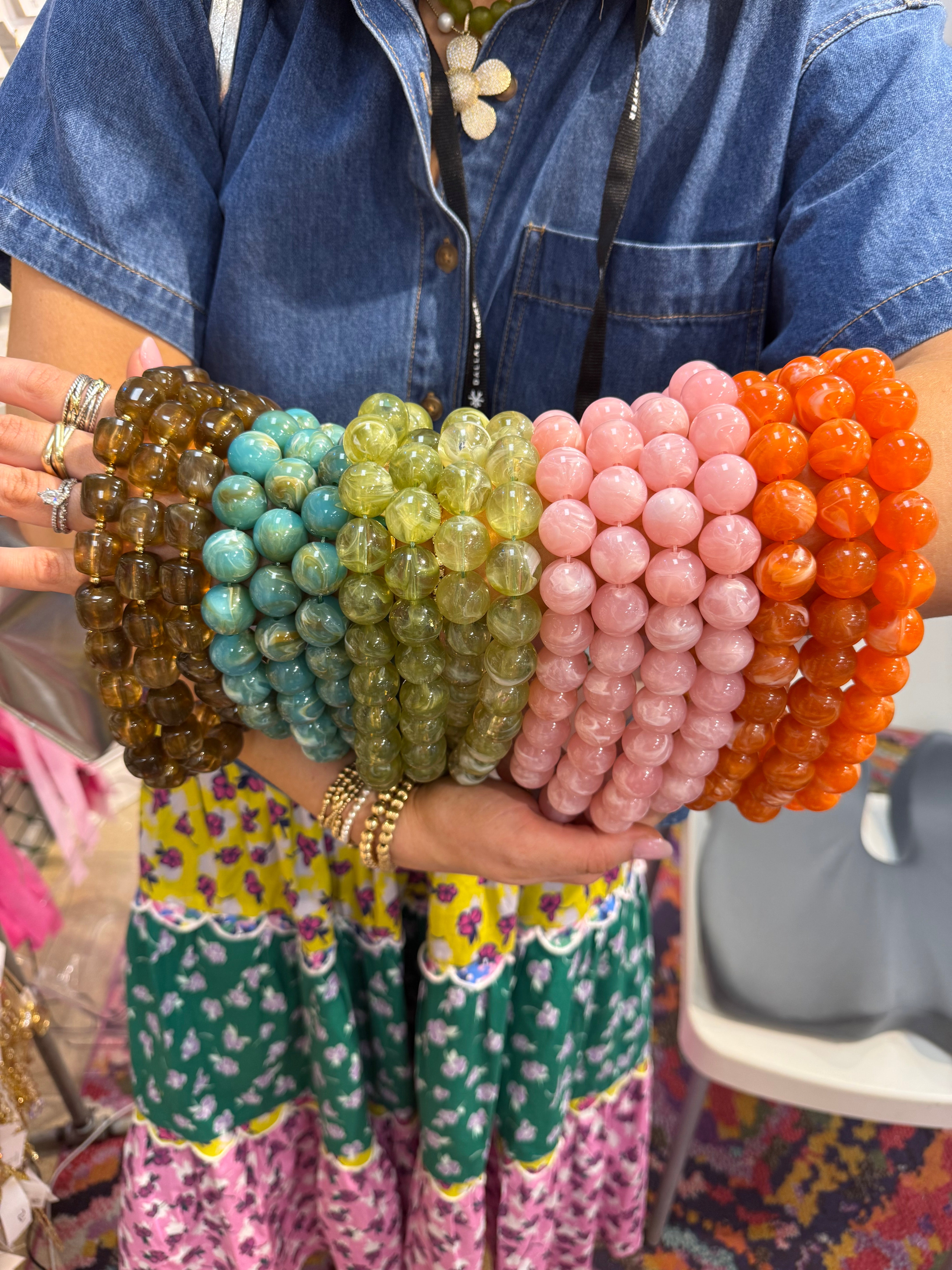Chunky Beaded Necklaces, Assorted Colors