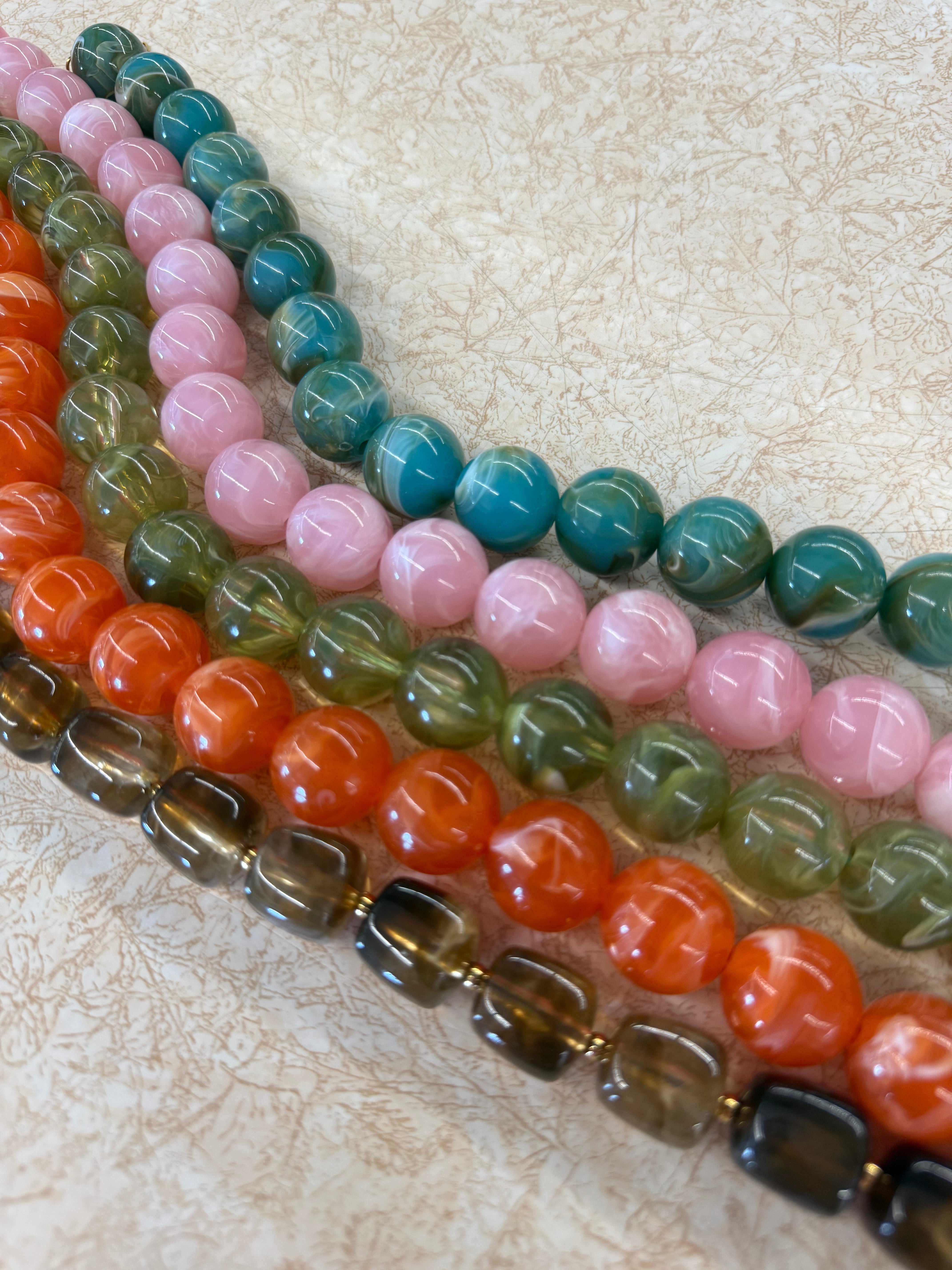 Chunky Beaded Necklaces, Assorted Colors