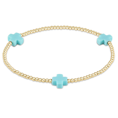 enewton | Signature Cross Gold Pattern Turquoise, Assorted Sizes