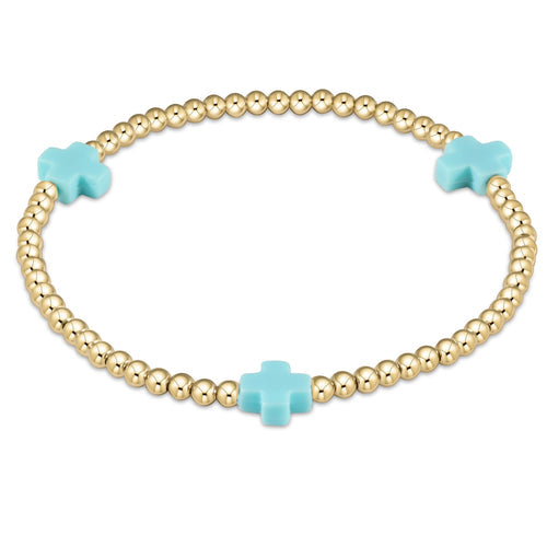 enewton | Signature Cross Gold Pattern Turquoise, Assorted Sizes