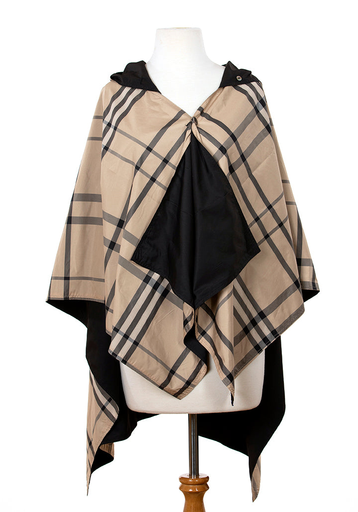 Rainraps | Black & Plaid Women's Rain Wrap Jacket