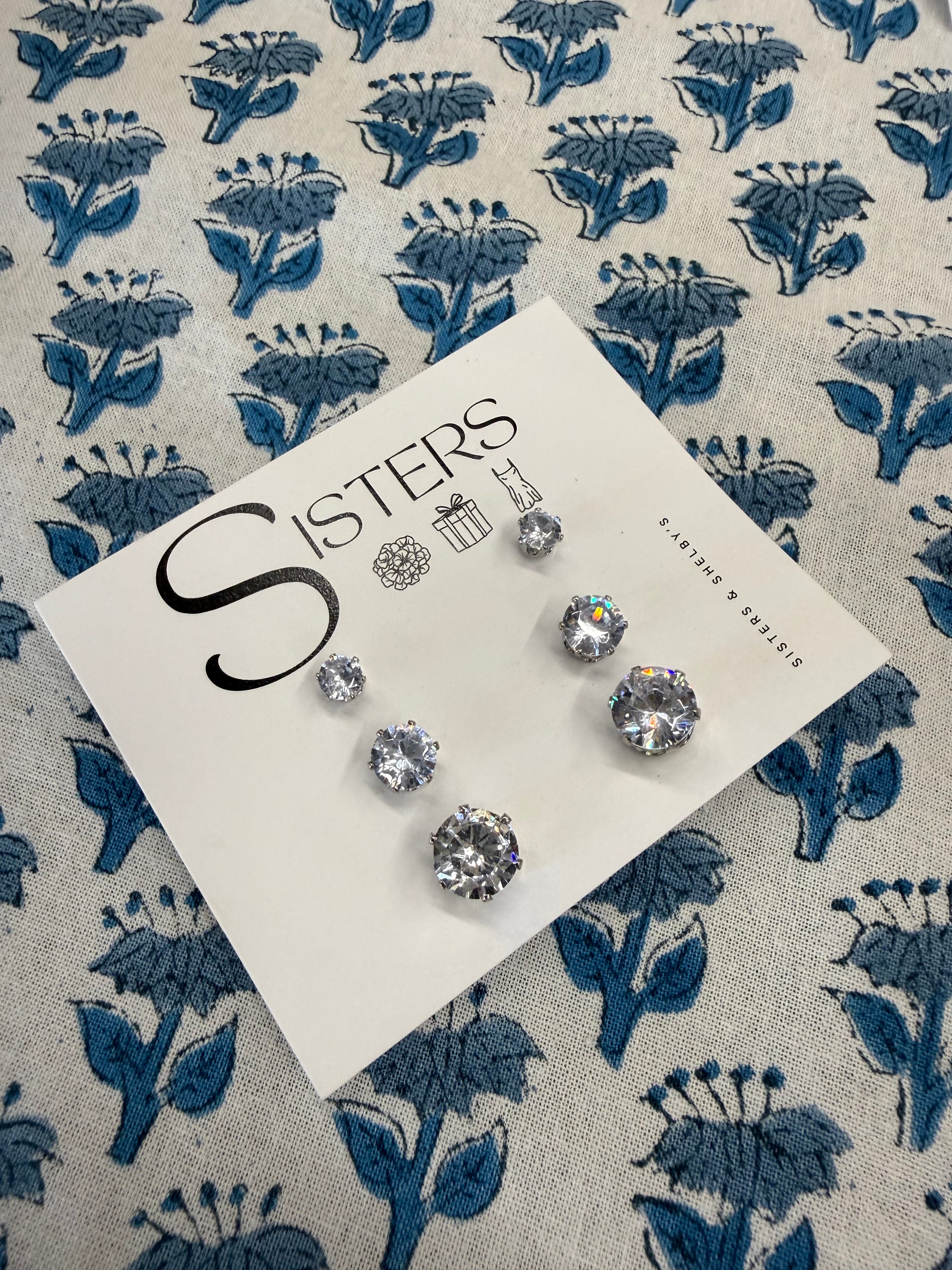 Set of 3 Assorted Size CZ Studs