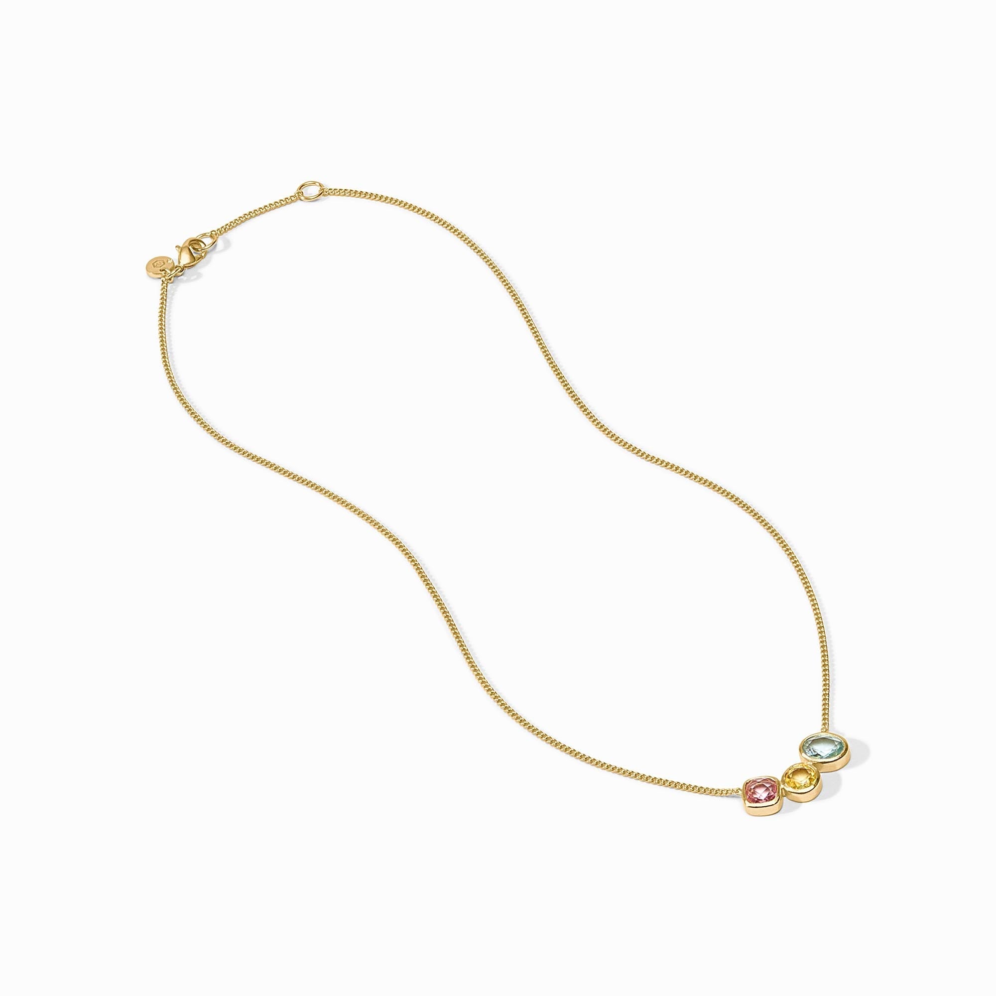 Gold Kaleidoscope Delicate Necklace, Assorted Colors