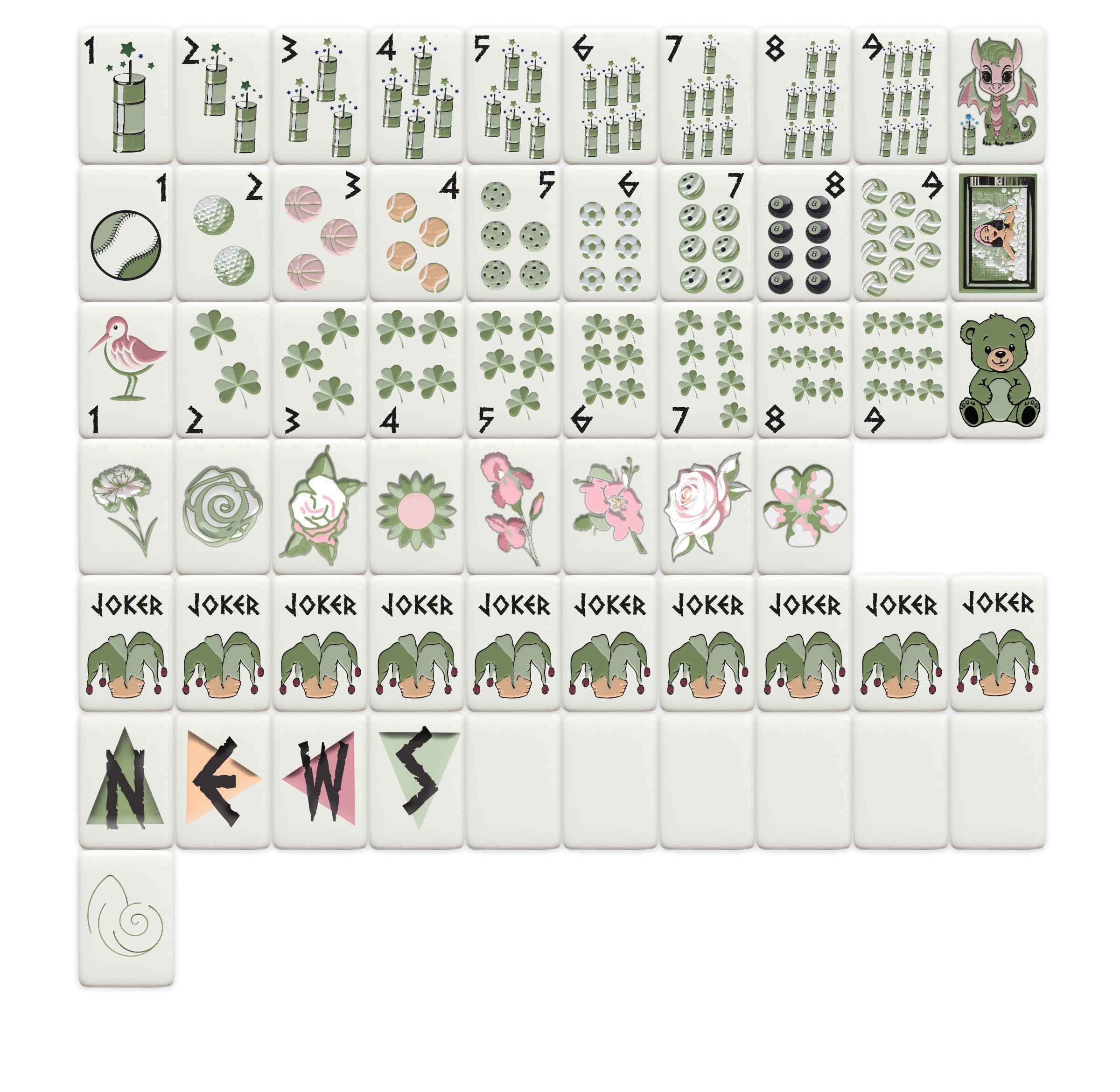 Sorority Mahjong Tiles, Assorted Sororities
