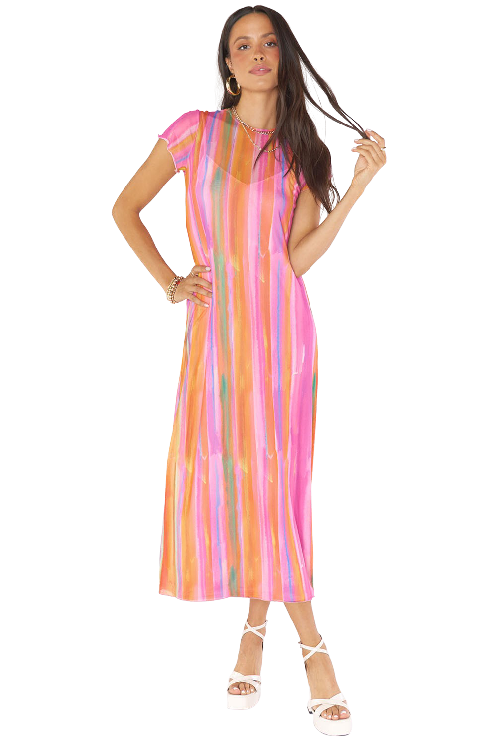 FLASH SALE Show Me Your MUMU |  Molly Midi Dress, Sunrise Stripe