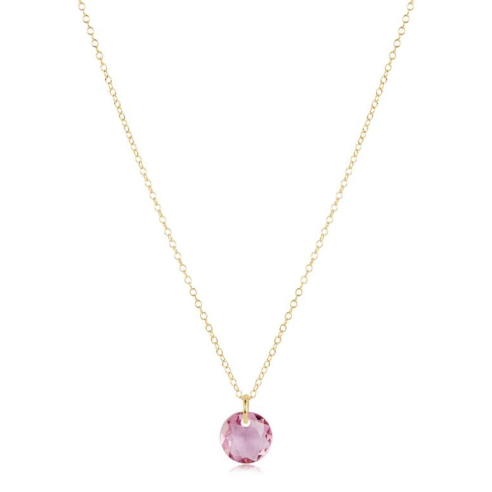 16" Necklace Gold,  Reflection Small Charm