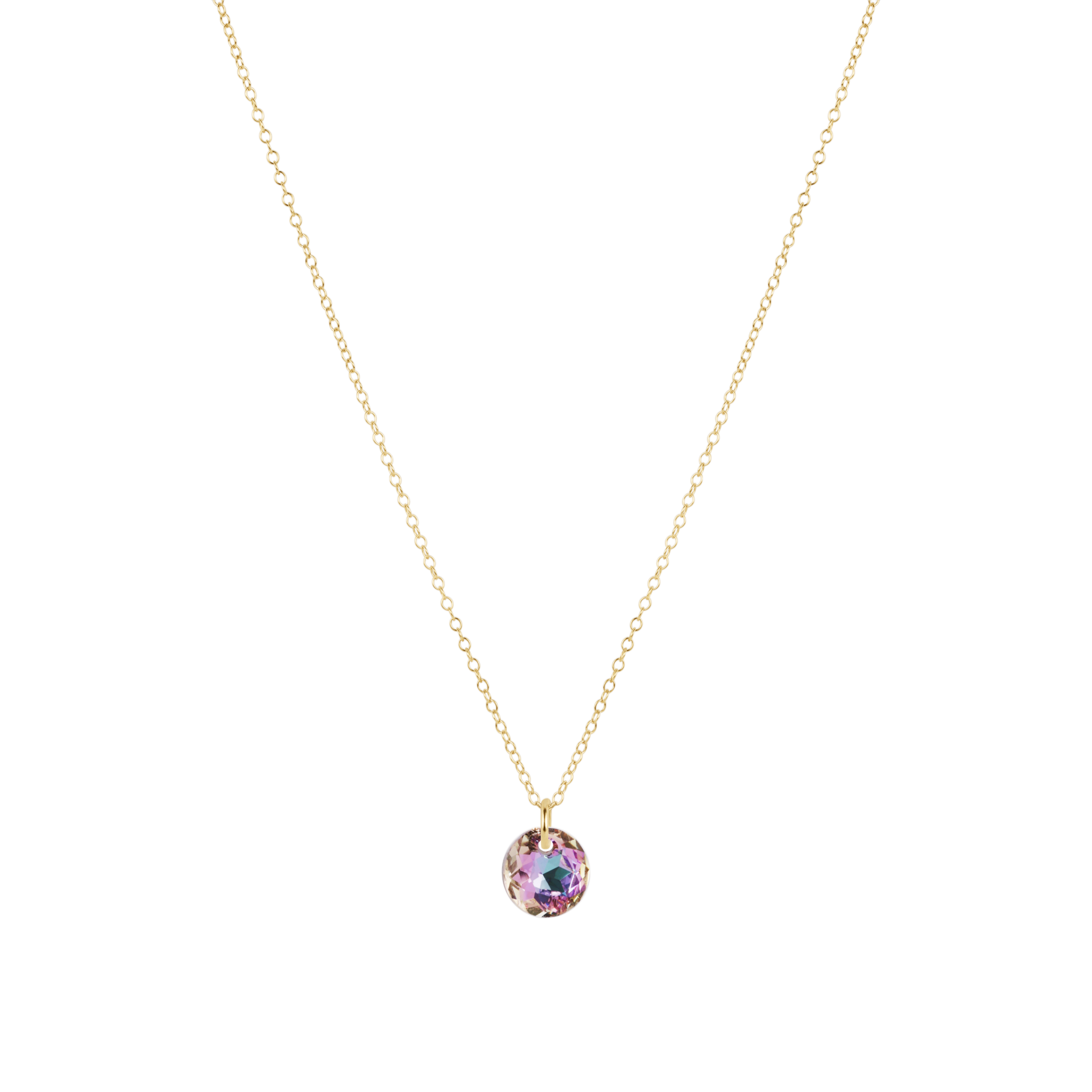 16" Necklace Gold,  Reflection Small Charm