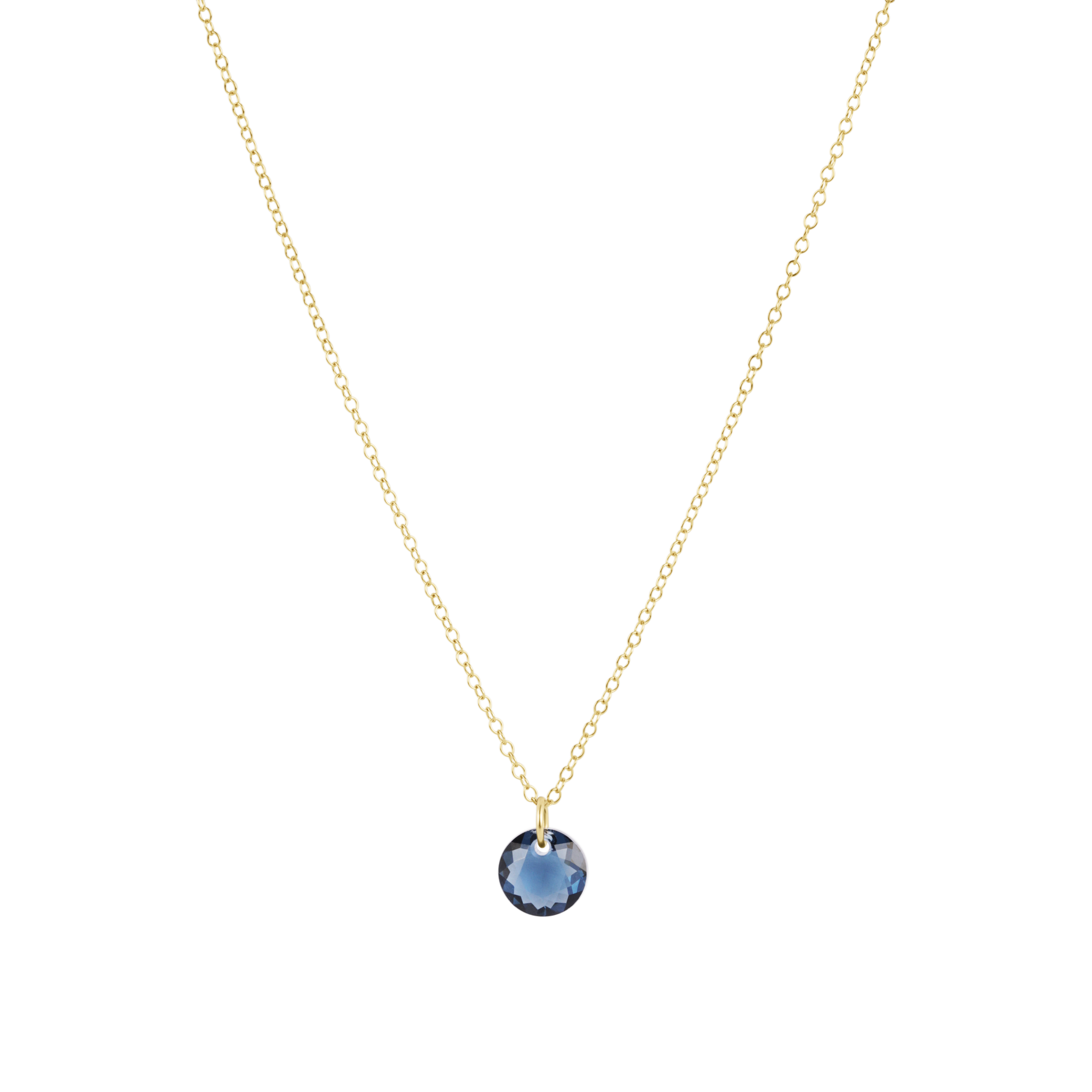 16" Necklace Gold,  Reflection Small Charm