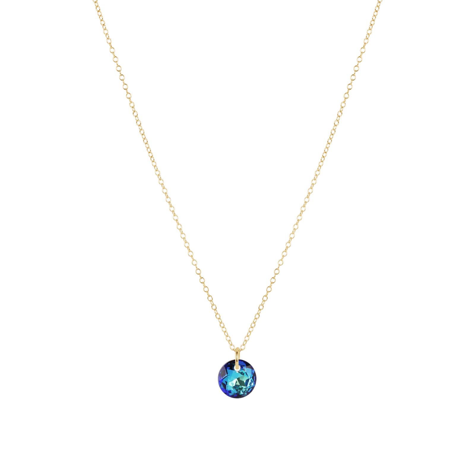 16" Necklace Gold,  Reflection Small Charm