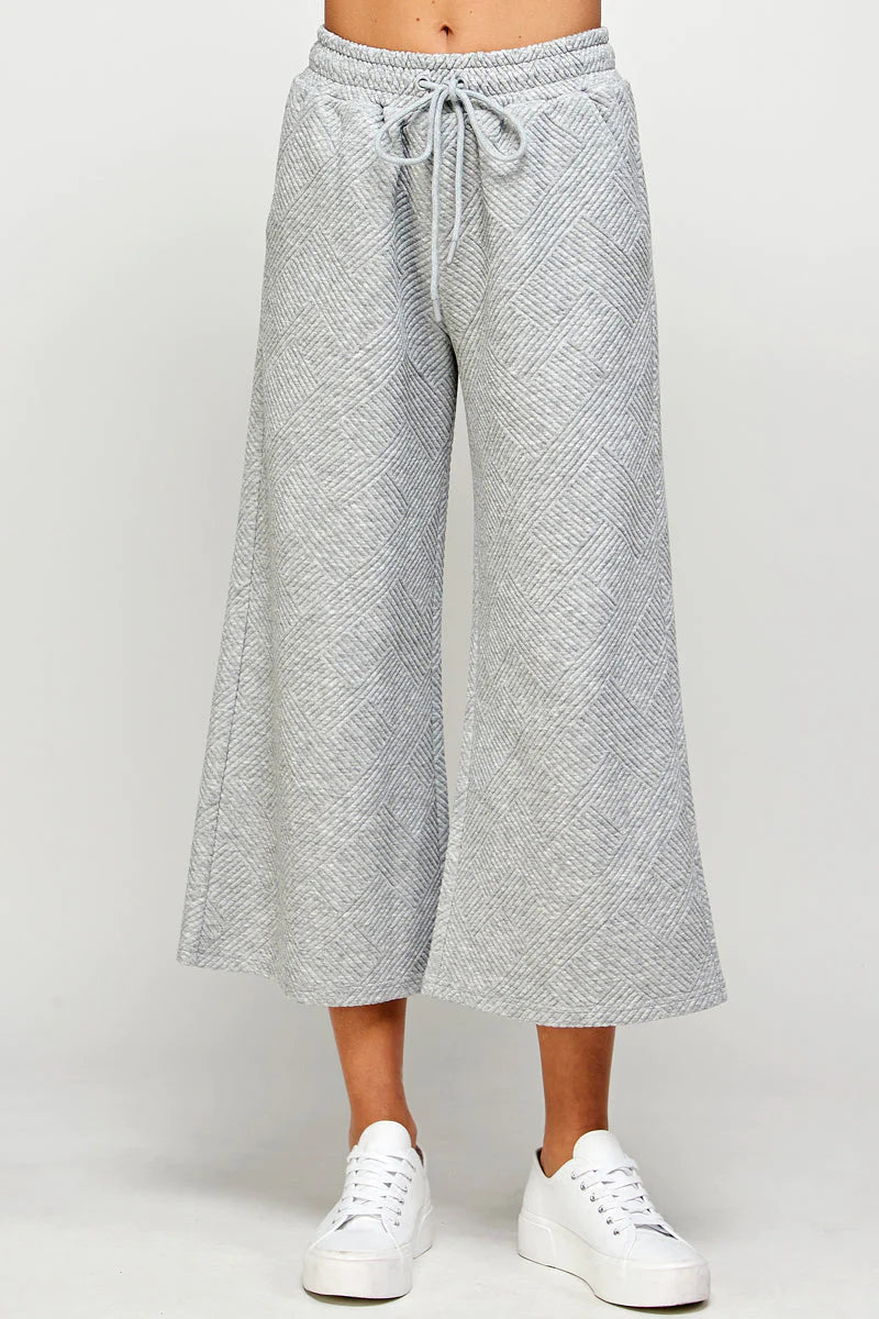 Hamptons Textured Cropped Wide Pants, Assorted Colors