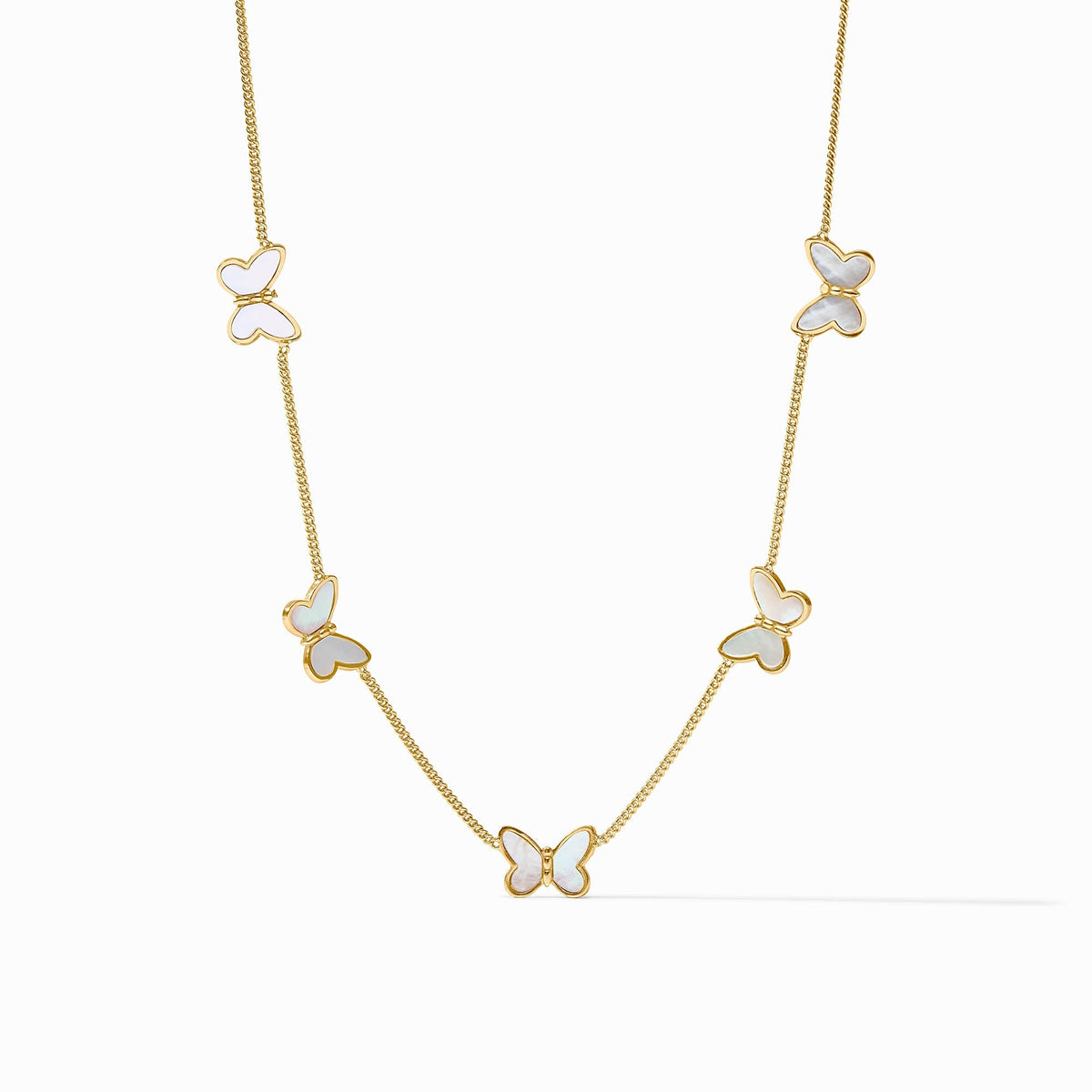 Gold Papillon Delicate Station Necklace