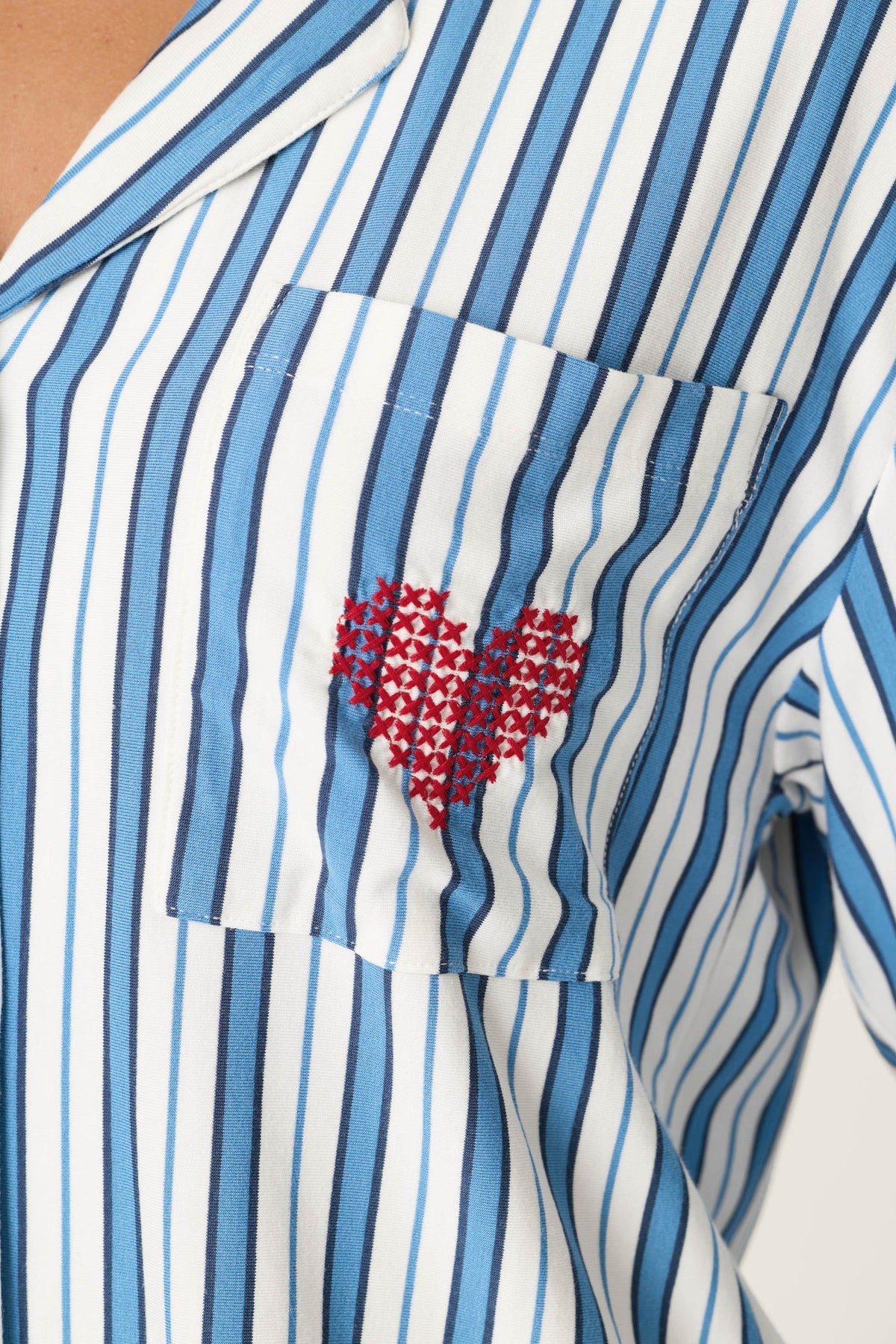 Soiree Dreams Blue Stripe Nightshirt