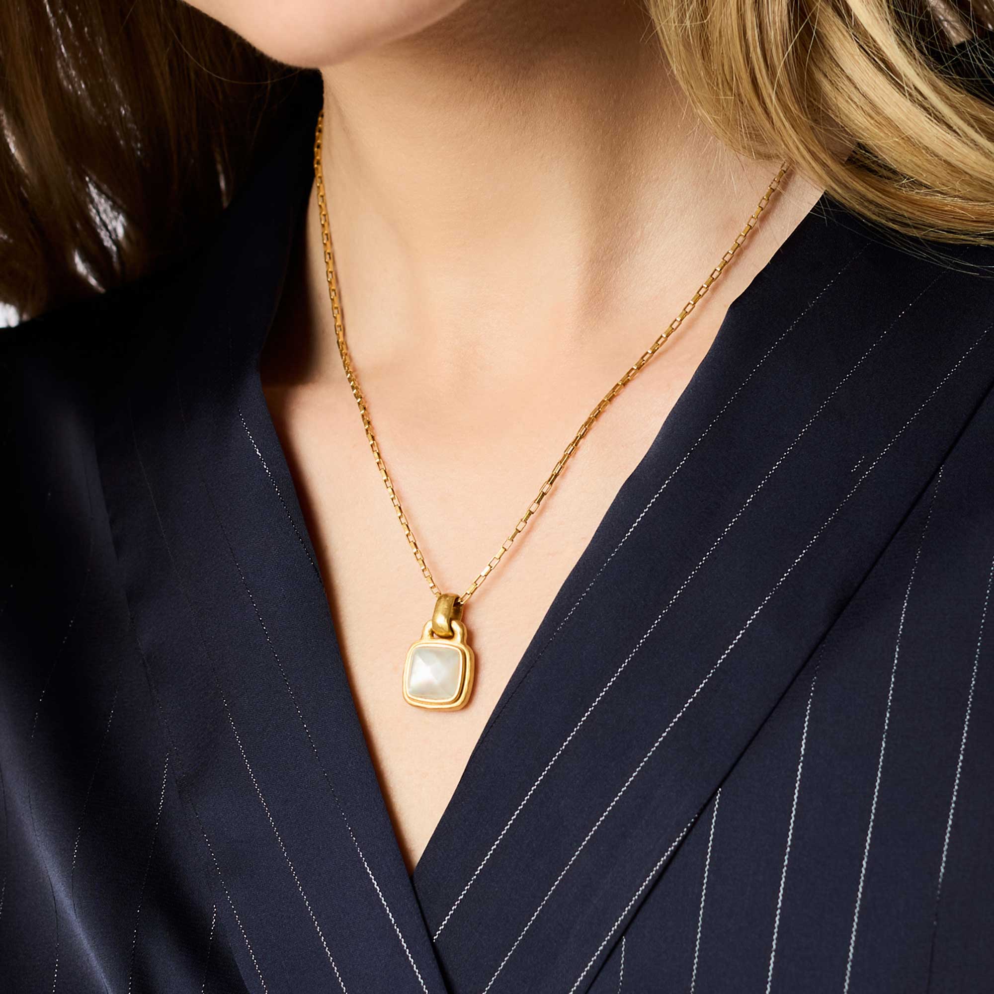 Gold Sahara Solitaire Necklace, Assorted Colors
