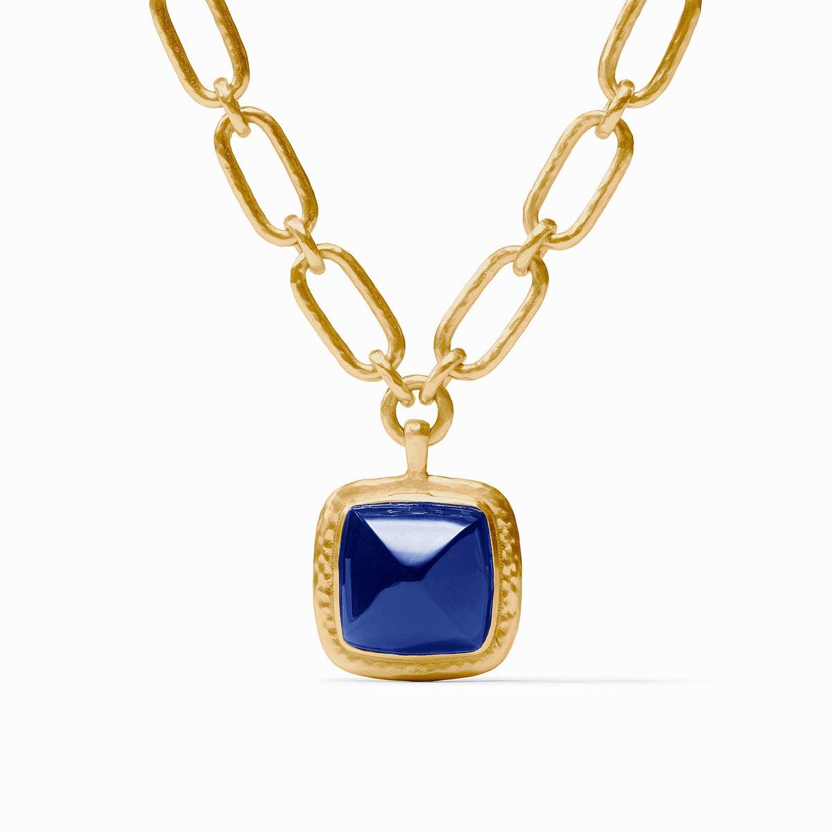 Gold Sahara Statement Necklace, Iridescent Sapphire Blue