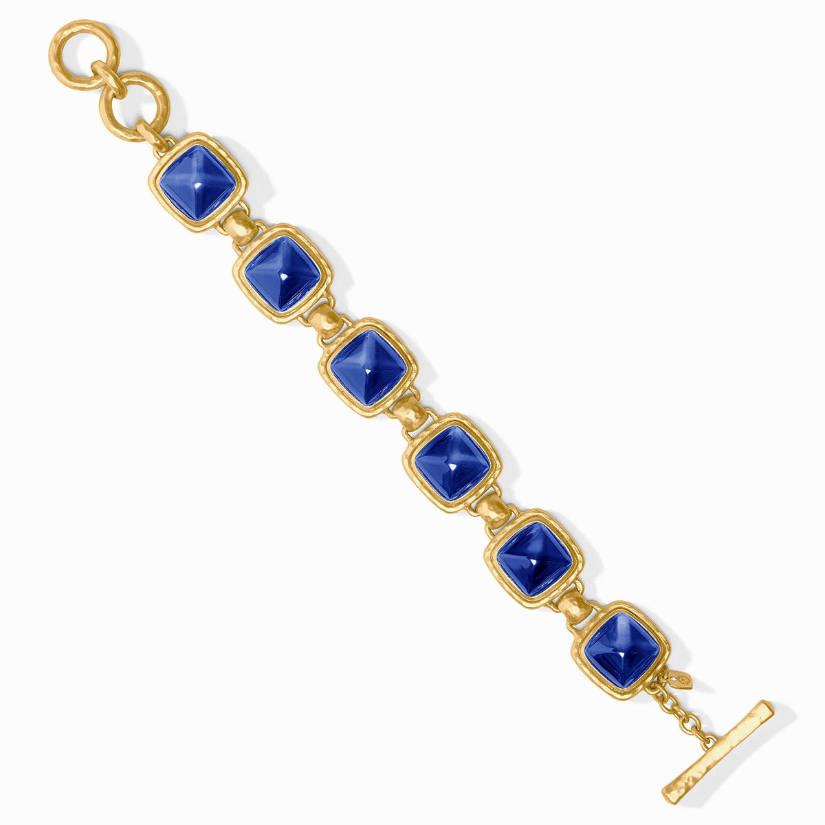 Gold Sahara Stone Bracelet, Iridescent Sapphire Blue