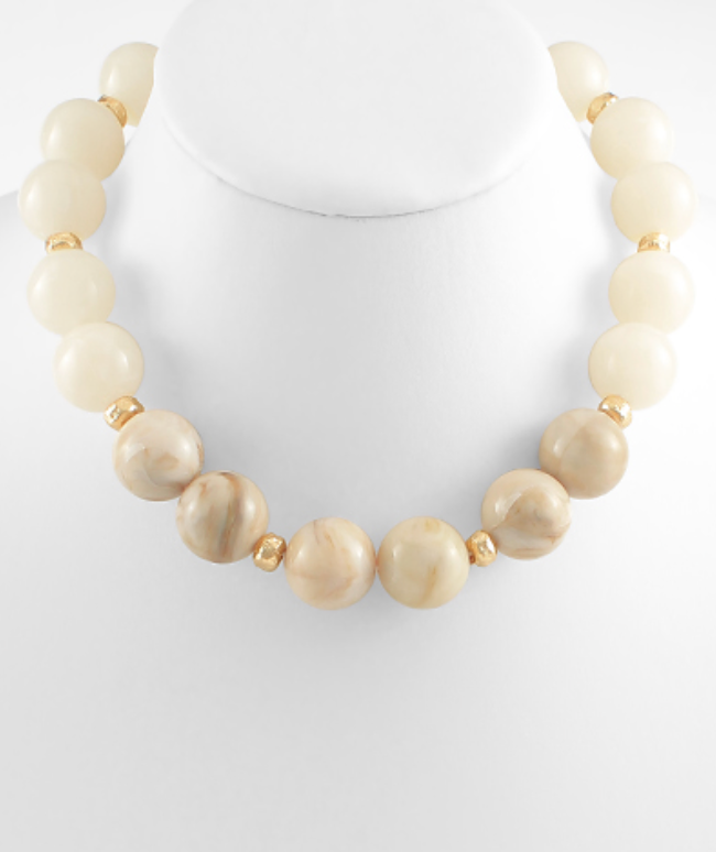 Garden Party Single Strand Bead Necklace, Assorted Colors