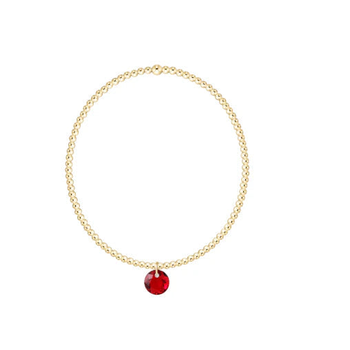 Classic Gold 2mm Bracelet, Reflection Small Charm