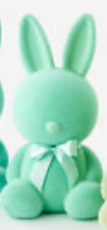 Large Flocked Sitting Bunny, Assorted Styles