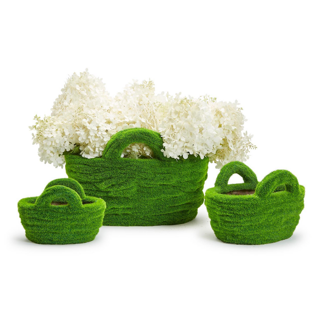 Faux Moss Baskets, Assorted Sizes