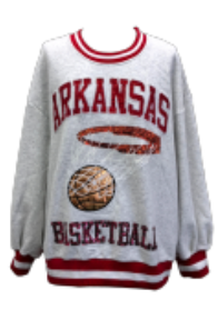 Queen of Sparkles | Grey Arkansas Basketball Sweatshirt