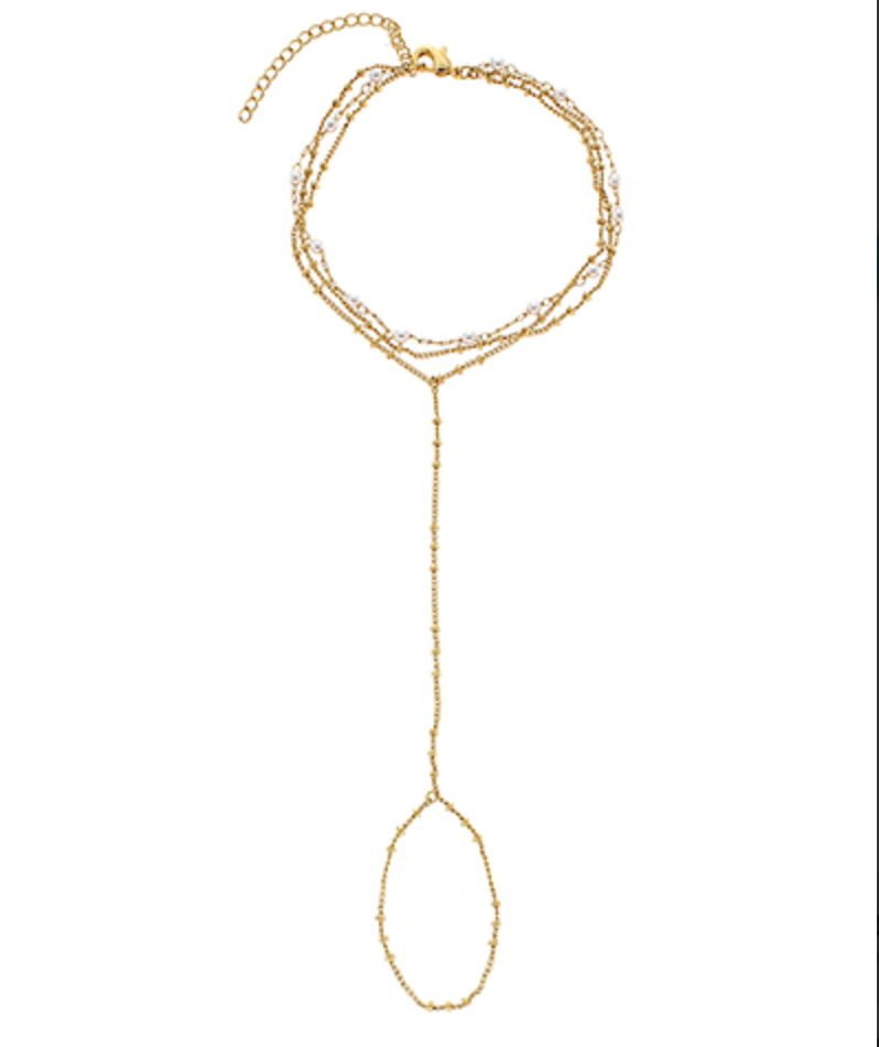 Layered Pearl Station Hand Chain