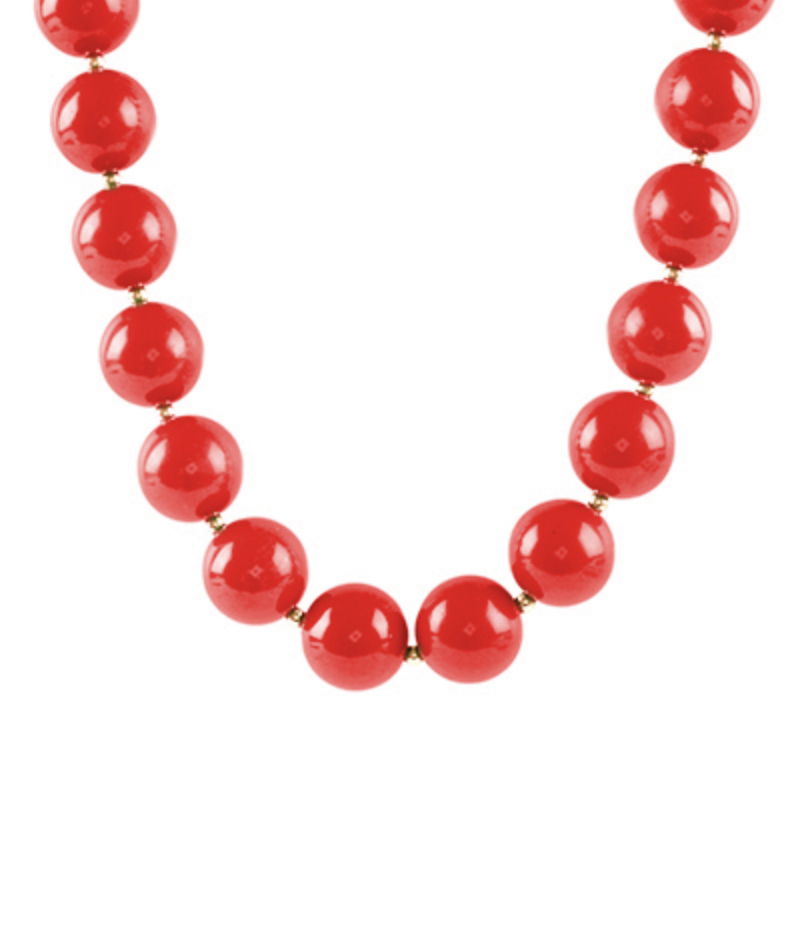 Acrylic Red Ball Chain Necklace