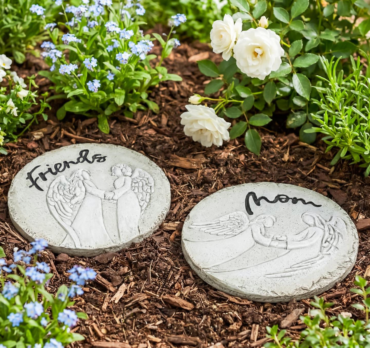 Never Forgotten Angel Memorial Garden Stone, Assorted Sentiments