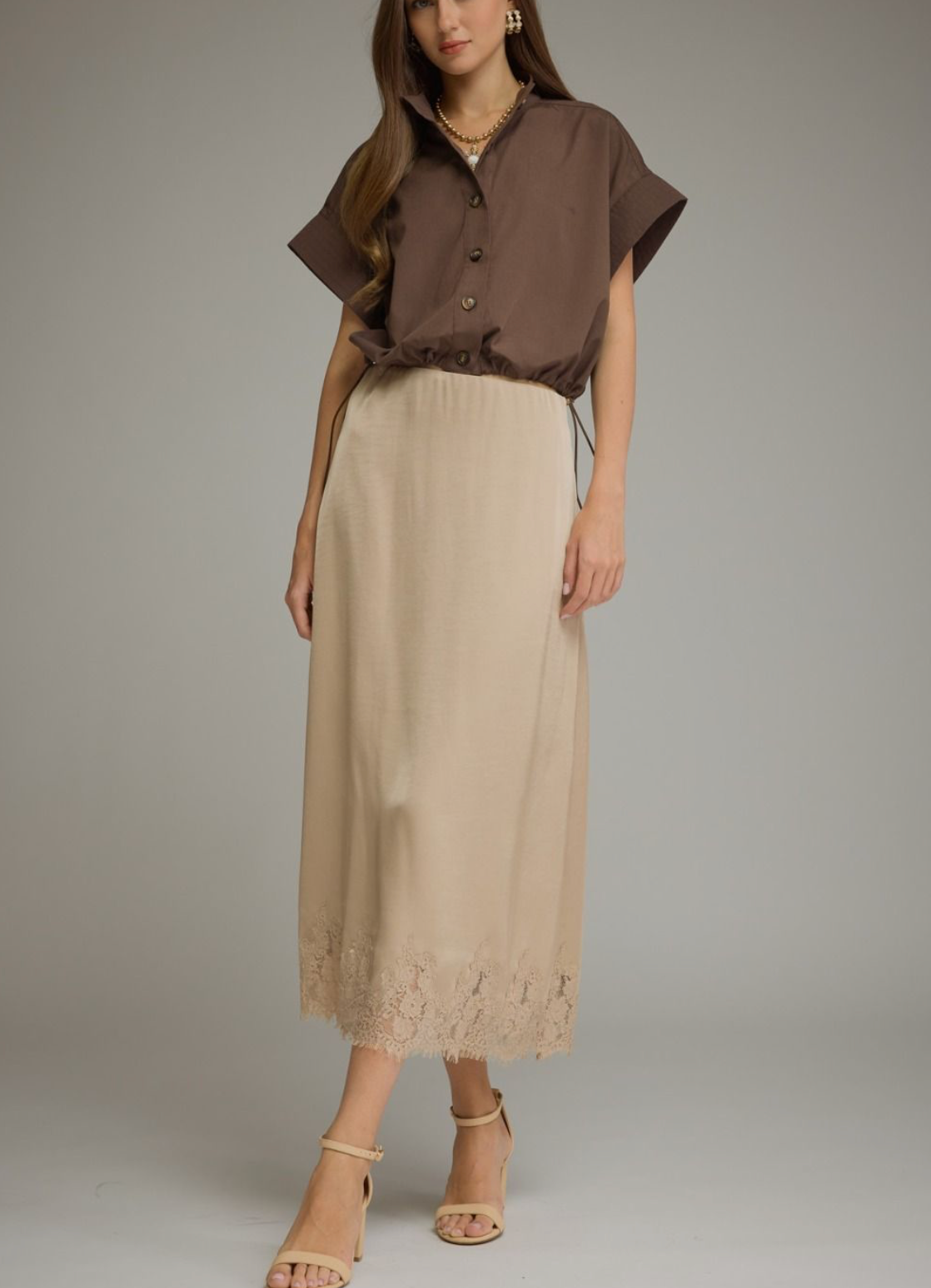 Espresso Hour Cropped Shirt