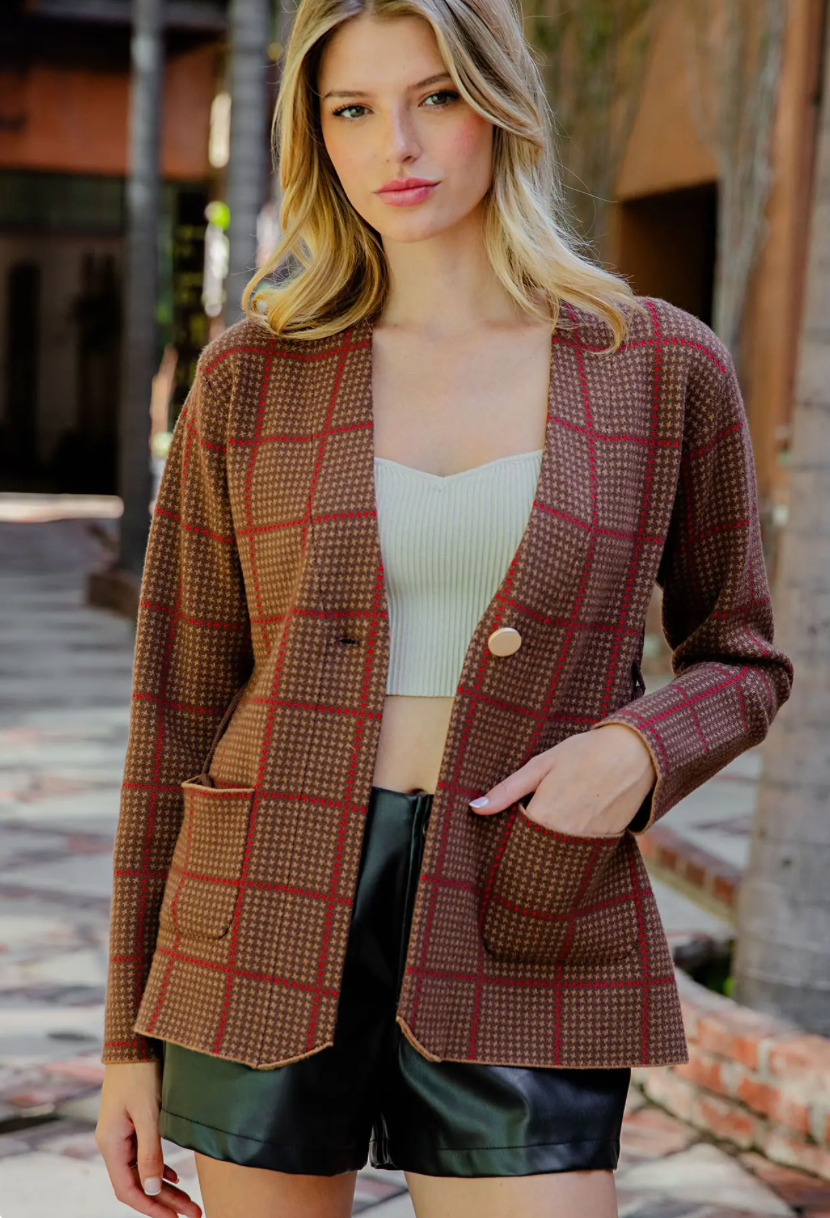 The Camden Plaid Belted Cardigan