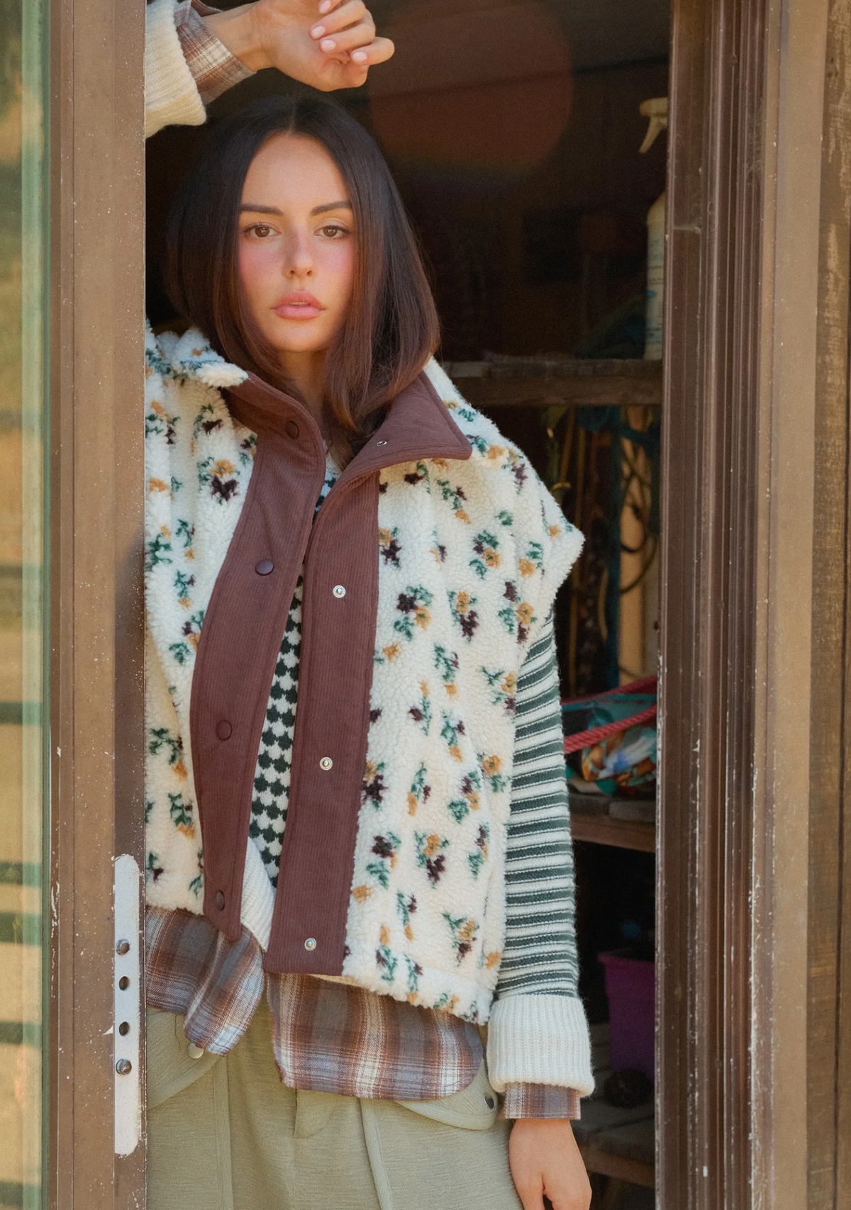 The Cabin Garden Mixed-Print Jacket