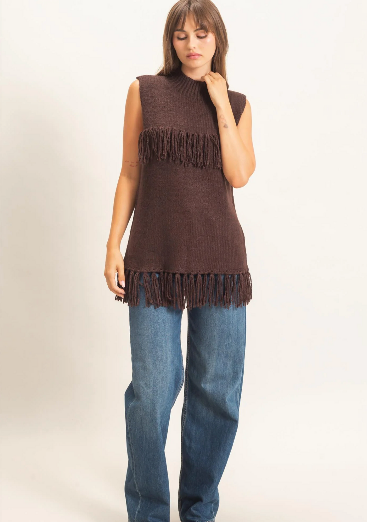 The Sienna Fringe Sweater Top