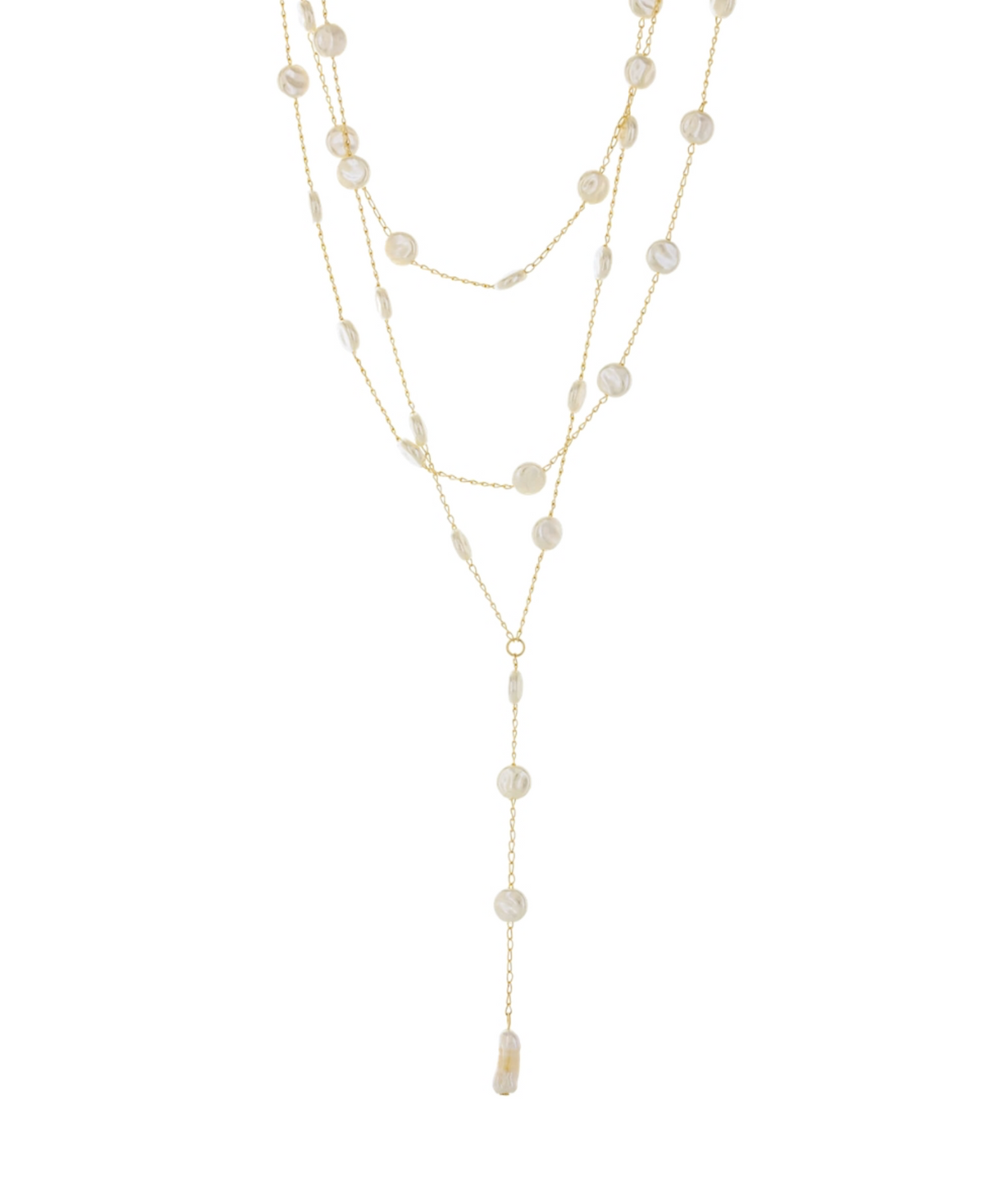 3 Layered Coin Pearl Necklace