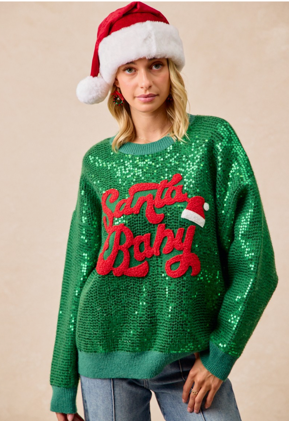 Santa Baby Sequin Sweater