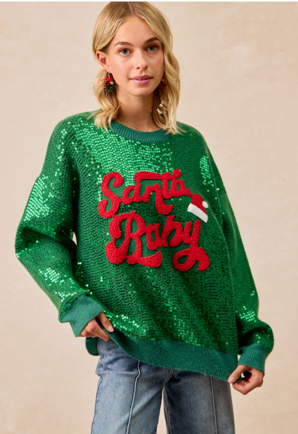 Santa Baby Sequin Sweater