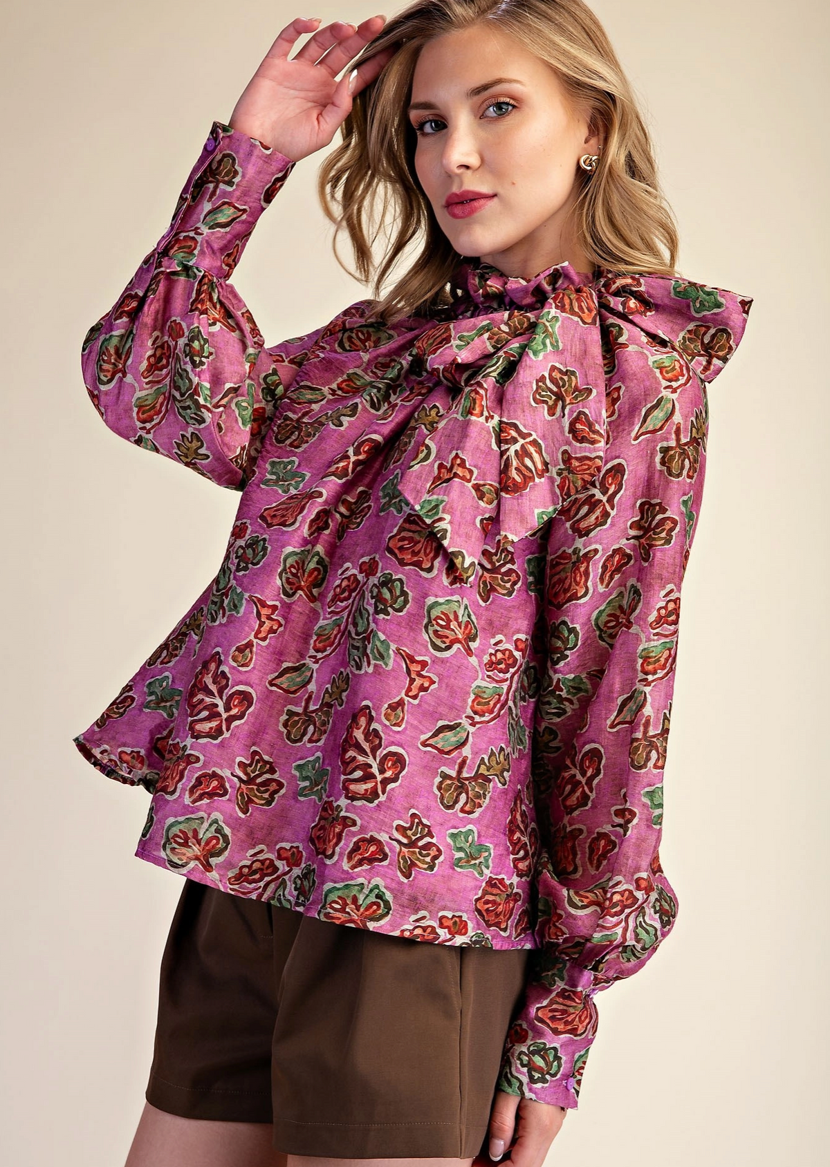 The Juliette Floral Bow Blouse