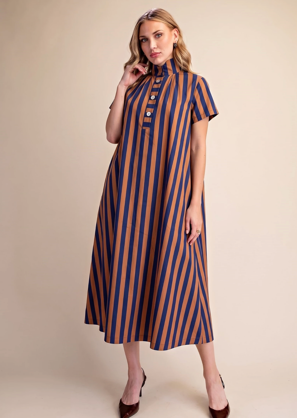 The Sutton Striped Midi Dress