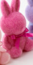 Small Flocked Sitting Bunny, Assorted Styles