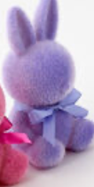 Small Flocked Sitting Bunny, Assorted Styles
