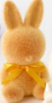 Small Flocked Sitting Bunny, Assorted Styles