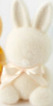 Small Flocked Sitting Bunny, Assorted Styles