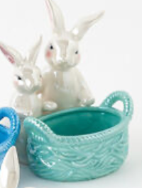 Ceramic Bunnies with Basket